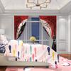 2pcs- Japanese sunset Samurai polyester curtains, pole bag curtains 42*84, bedroom, living room, home room decoration