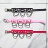 VaHppy Seks zabawka Do Slave Collar Neck stal nierdzewna + skóra 43*5CM 140g 4kolory Punk Moda Cosplay SM BDSM Seks gry bondage