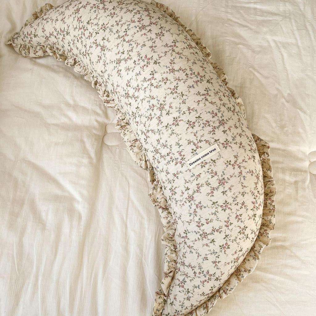 Cotton & Linen Moon Pillow: Baby Soothing, Washable, Pregnancy Support