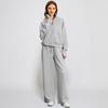 Fashionable Women's Two-piece Zipper Sweatshirt Wide-leg Sweatpants Casual Suit