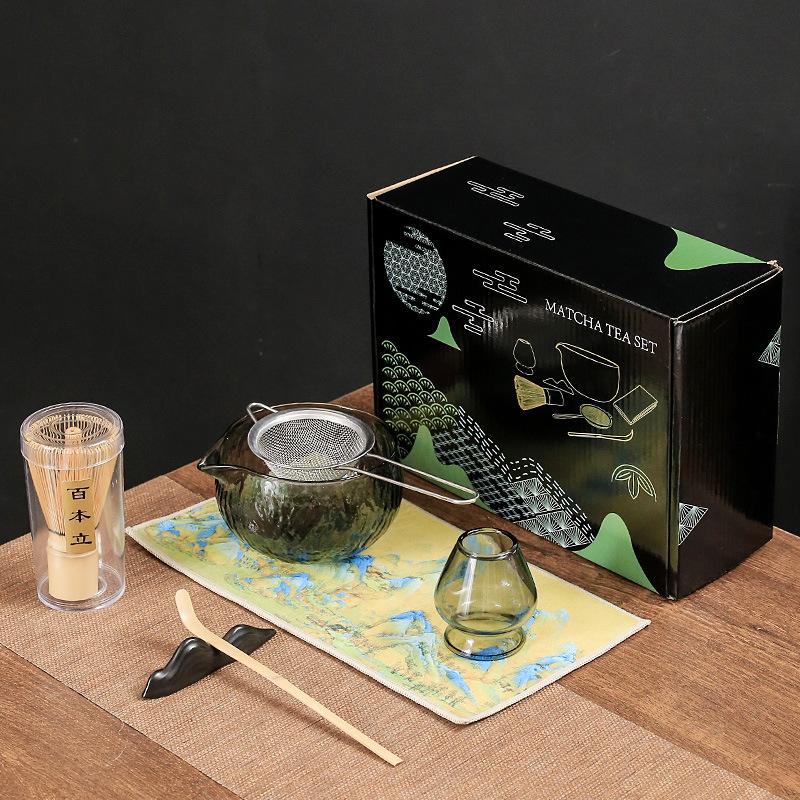 Japanese Style Household Glass Matcha Tea Set  Matcha Bowl Tea Standing Hundred Bens Kung Fu Tea Set Ceramic Tea-making Tool