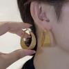 Nowe złote przesadzone metalowe geometryczne duże kolczyki dla kobiet prosta osobowość modne kolczyki biżuteria ślubna prezenty urodzinowe