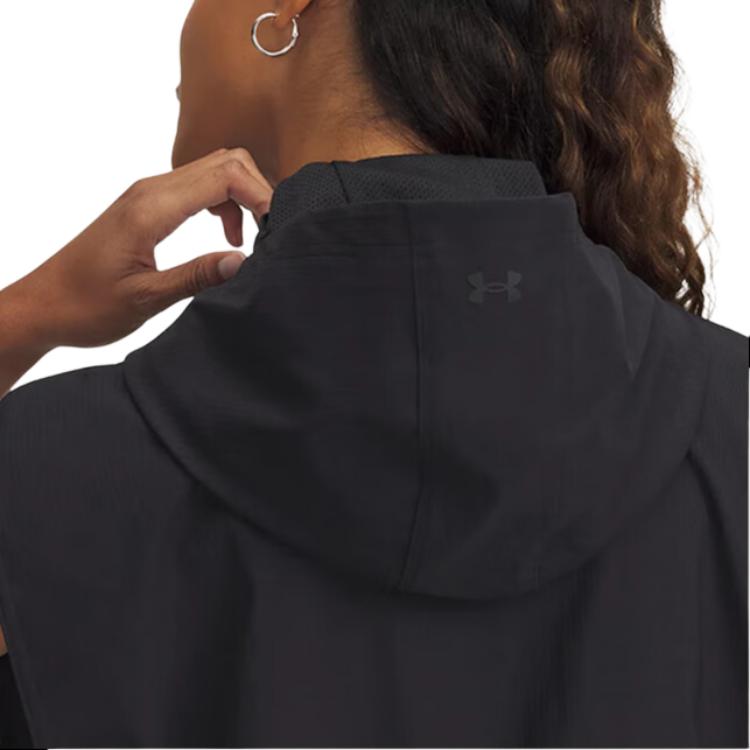Under Armour Unstoppable Utility Solid Fashion Simple Hooded Versatile Vest Women vests Black 1389666-001