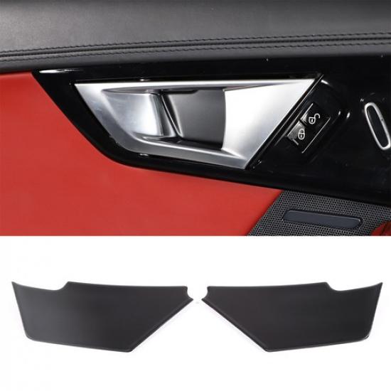 Matte Black ABS Inner Door Handle Bowl Cover Trim For Jaguar F-TYPE 2013-2024