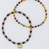 BONBEAU Luck Key Rainbow Double Beads Bracelet Set (2 Types)