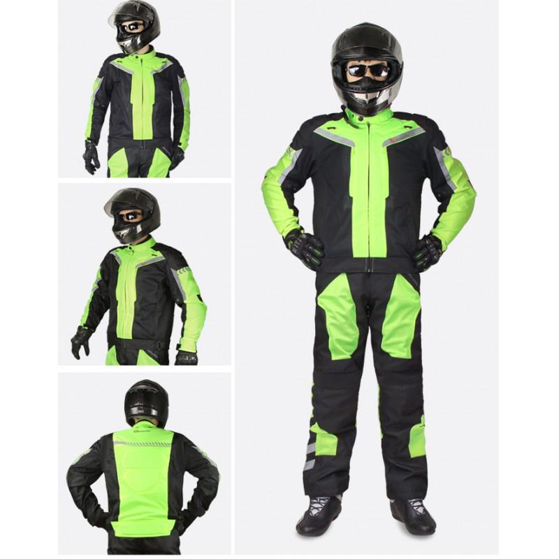 Mens Winter Motorcycle Riding Suit Set Windproof Warm Racing Gear Thick Full Body Protective Outfit