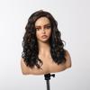 ALAN EATON Medium Length Lace Synthetic Wigs Wavy Red Brown Highlight Wig for Black White Women Natural High Density 18inch