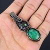 Emerald Pendant, 999 Copper Wire Wrapped Pendant Gemstone Jewelry, Handmade Pendant Amazing Jewelry, Gift For Her