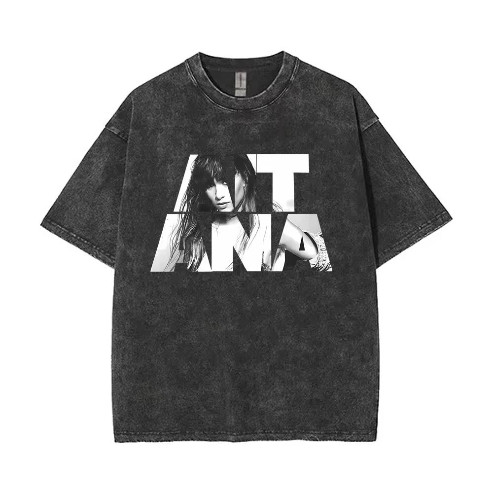 I Love Aitana CUARTO AZUL Washed Vintage Tshirt Men Women Fashion Pop Music TShirts Unisex Casual Oversized Short Sleeve Tshirt