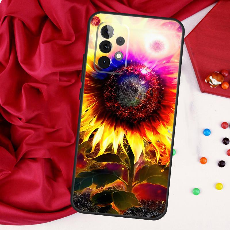 Beauty Yellow Sunflower For Samsung Galaxy A52 A32 A22 A54 A14 A16 A26 A36 A56 A55 A35 A05 A06 A15 A53 A33 A13 Case
