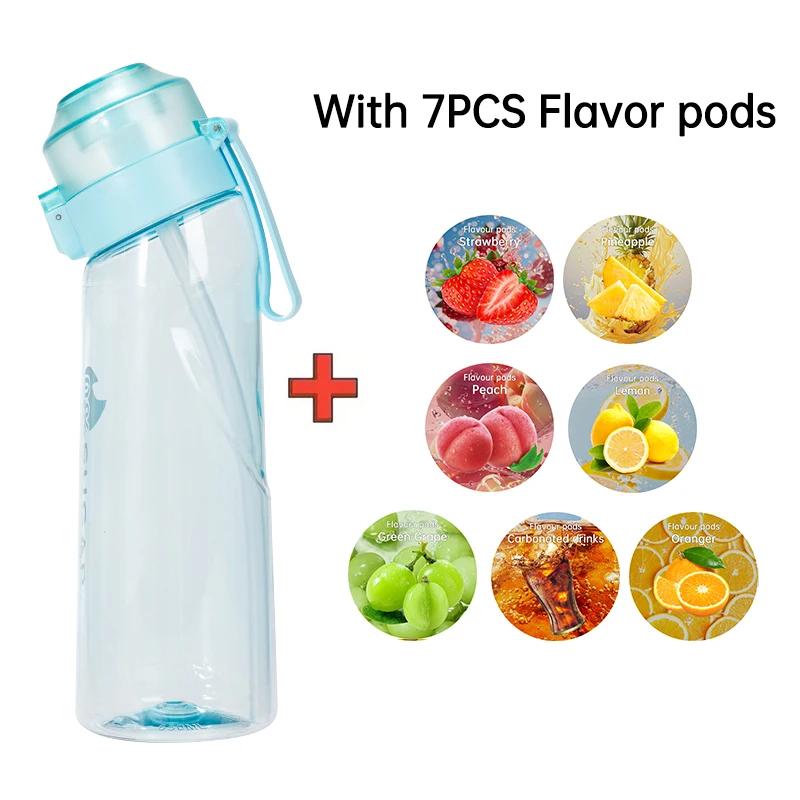 Air Flavored Water Bottle With 7 Flavor Ring Sports Fashion Straw Tritan Plastic Cup Suitable for Outdoor Sports Fitness Airup