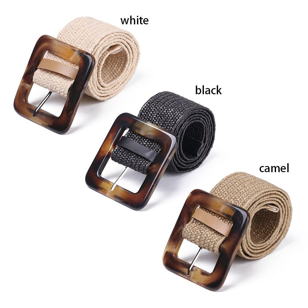 Women Wide Dress Belt Shirt PP Straw Belly Necklace Elastic Waist Chain Body Jewelry Straw Belt