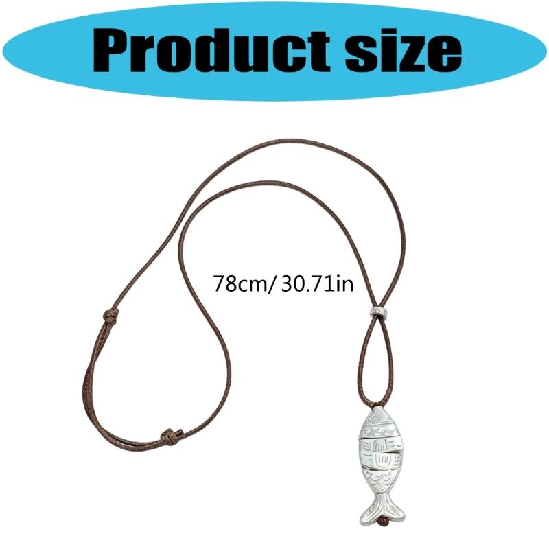 Retro Inspired Fish Jewelry With Long Chain Adjustable Length Sweater Chain Accessory Perfect For Casual Wear