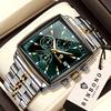 BINBOND Men Multifunctional Quartz Watch Three-Eye Six-Hand Business Stainless Steel Band Fashion Casual Wristwatch Reloj Hombre