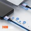 USB Type-C To C Cable PD 240W Fast Charging Cable for Game Switches Laptop Notebook Phone Charger Cord 480Mbps
