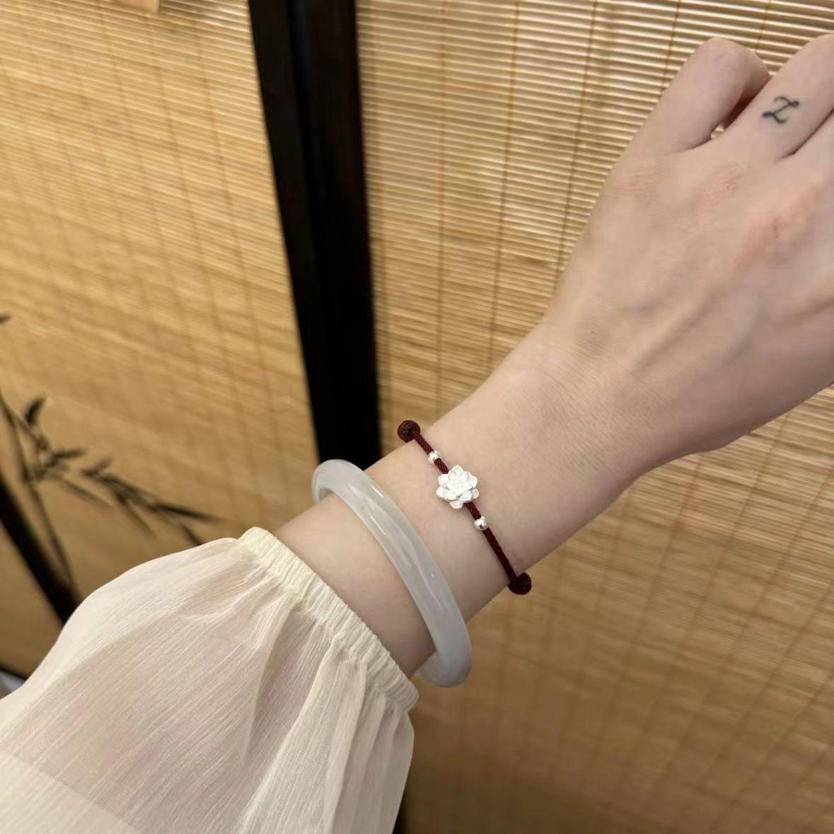 

New Chinese Style Retro Lotus Couple Bracelet New Year Lucky Best Friend Bracelet S452