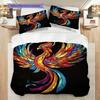 Phoenix Pattern Bedding Quilt Set Quilt Cover Pillowcase Home Decoration Birthday Gift (1 * duvet cover + 2 * pillowcase, without core)