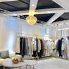 Gold Wrought Iron Floor-Standing Clothing Rack for Children's & Women's Wear