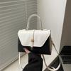 Fashion simple contrasting color texture handbag small square bag personalized color scheme design simple trend shoulder messenger bag women