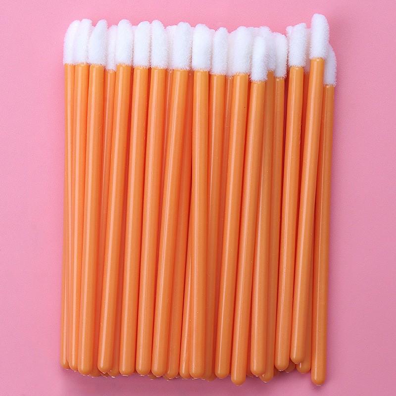 50-Pack Disposable Lip Brushes - Portable Solid Lipstick, Lip Gloss, and Makeup Cleaning Swabs