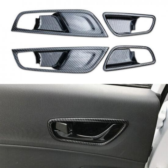 For Hyundai KONA Encino 2018-2022 Carbon Fiber Inner Door Handle Bowl Cover Trim