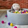 KiddyMoon 700 Balls 7cm/2.75in Soft Plastic Play Balls for Children Made In Eu, L.green/yellow/turq/orange/d.pink/purple