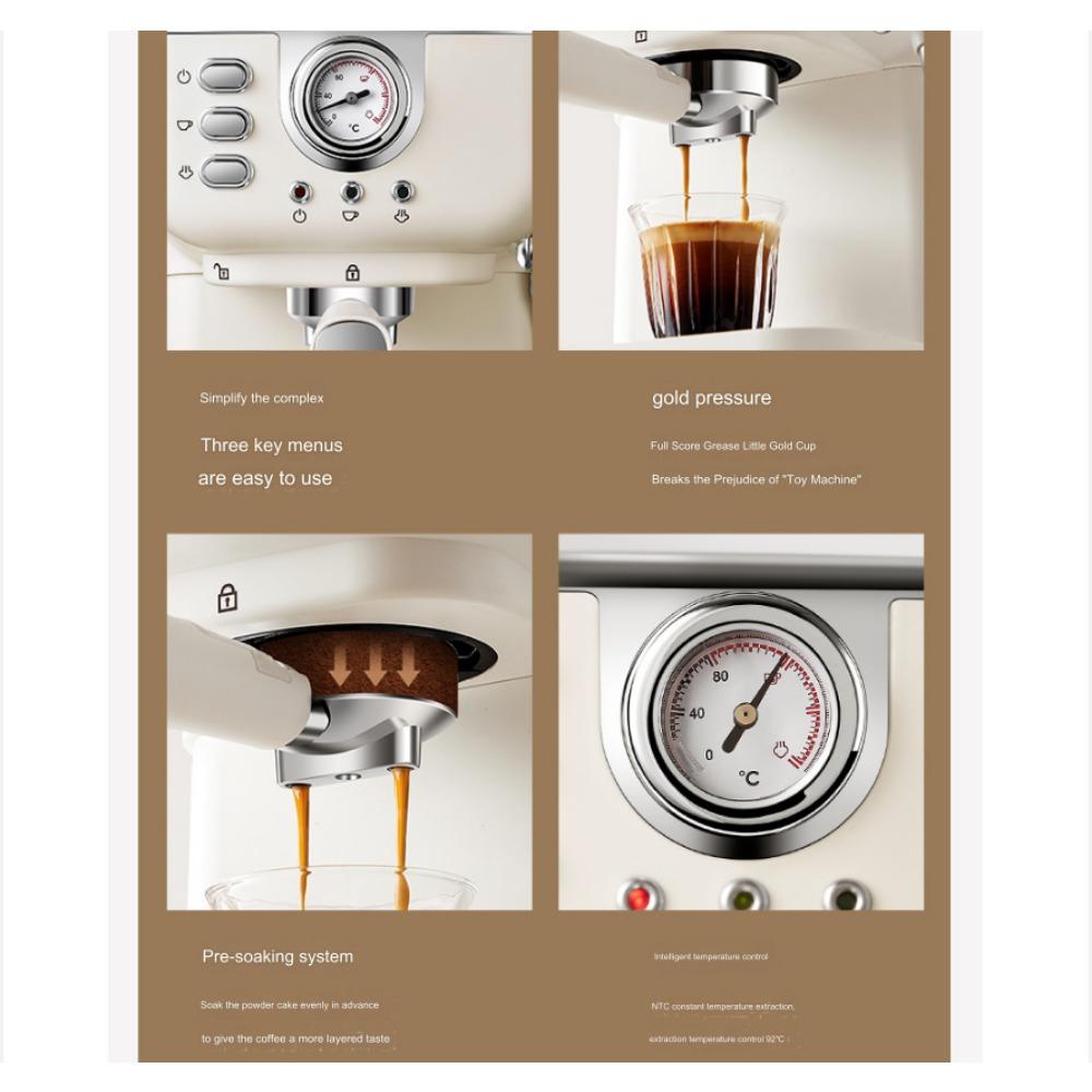 Kaffeemaschine Italienische halbautomatische Home-Office-Hochdruck-Kaffeemaschine mit konzentriertem Dampfmilchschaum