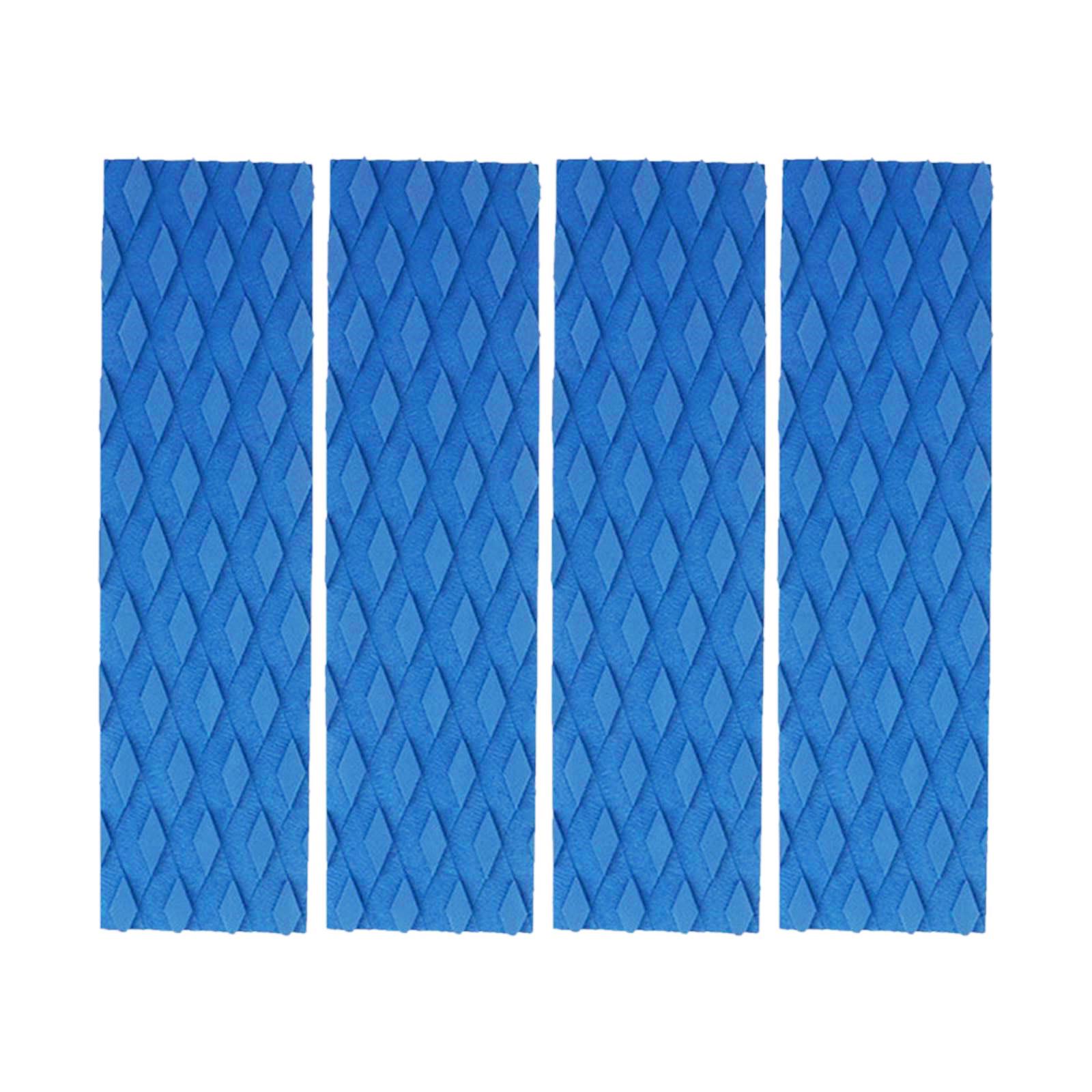 

4 шт. Коврики для сцепления с доской для серфинга, Коврики для сцепления с декой доски для серфинга, Нескользящий коврик для деки, Замена, Аксессуар для серфинга синий