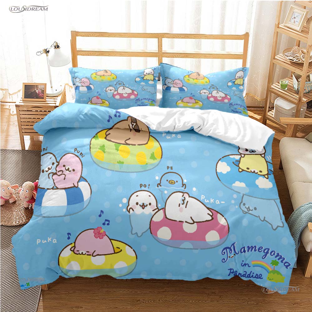 Cute Cartoon M-MAMEGOMA All Season Duvet Cover Kawaii Bedding Set Soft Quilt Cover and Pillowcases Teen Single/Double/Queen/King