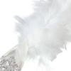 Simulation Peacock Bird Statue Glitter Clip On Artificial Feathered Peacock with Long Tail for Xmas Tree Holiday Home Decor White