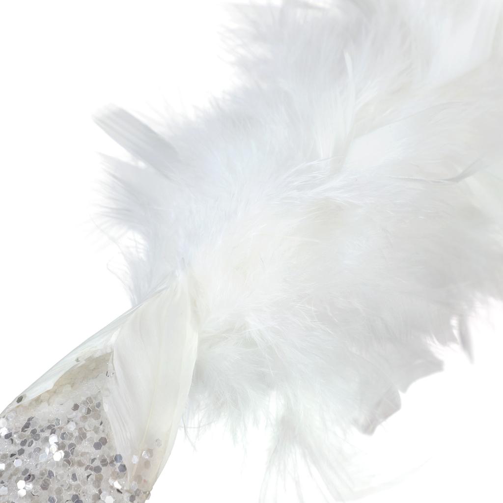 Simulation Peacock Bird Statue Glitter Clip On Artificial Feathered Peacock with Long Tail for Xmas Tree Holiday Home