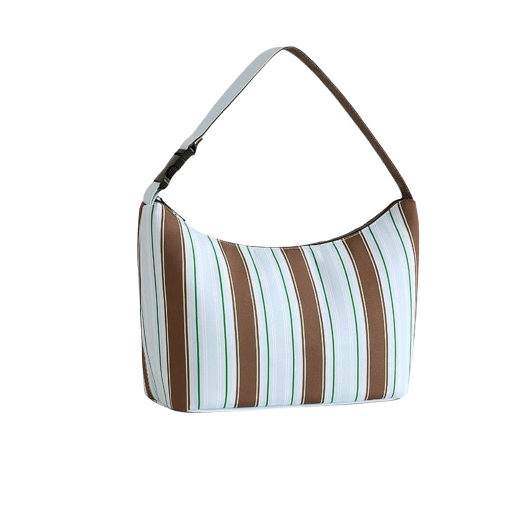 Large Capacity Striped Insulated Lunch Bag Waterproof Food Storage Bag Thermal Cooler Tote School