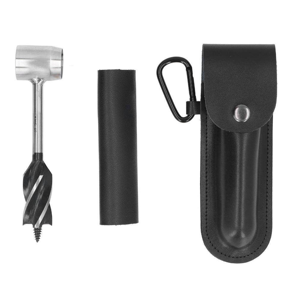 Tools Black Bushcraft Hand Auger Leather Sheath Durable Manual Auger Hand Auger Wrench Camping
