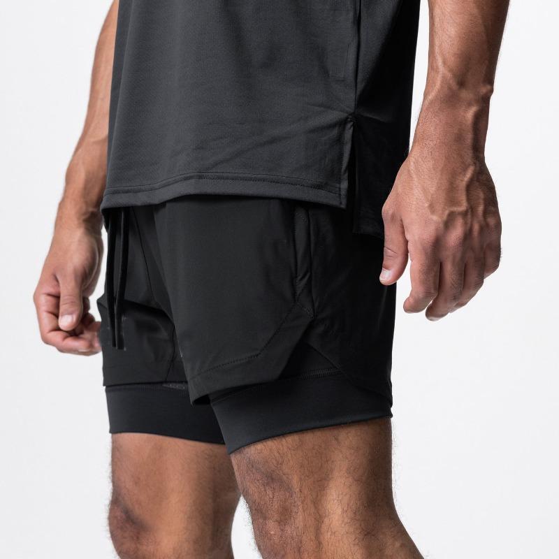 Men's 2-in-1 Running Shorts Breathable Quick Dry Athletic Workout Shorts
