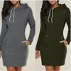 2018 Hot Selling New Hooded Zipper Pullover Mid-Length Hoodie Dress