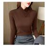 Winter Half-high Collar Thickened Double-sided German Velvet Warm Slimming Korean Style Long-sleeved Base Layer