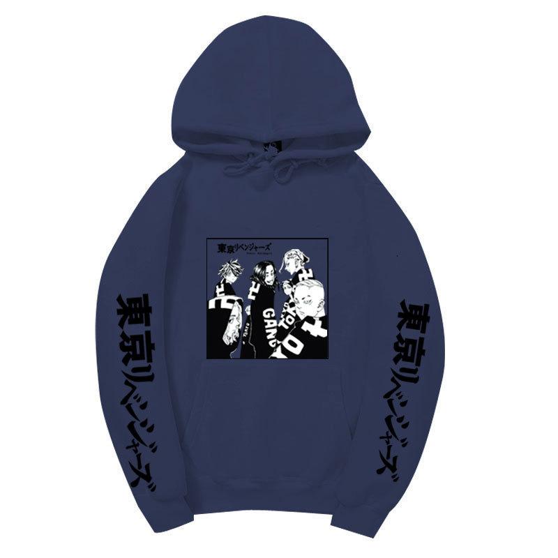 Tokyo Revengers Gang Group Unisex Fleece Hoodie Autumn Winter Black White Manga Print Long Sleeve Anime Pullover Sweatshirt