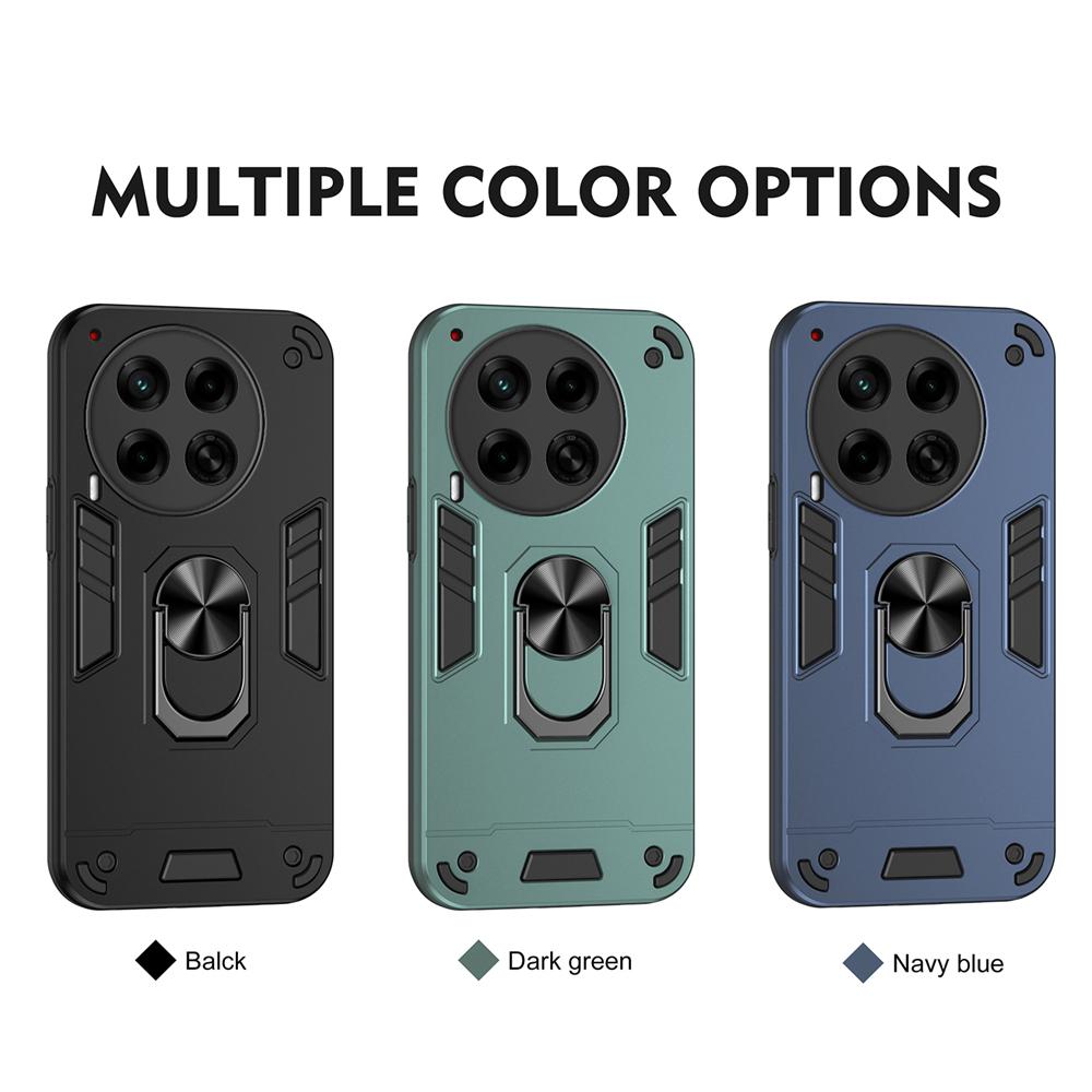 KEYSION Stoßfeste Armor-Hülle für TECNO Camon 30 4G 5G Silikon+PC Kameraschutz Ringständer Handyhülle für Camon 30 Pro 5G