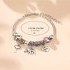 Handmade Beaded Bracelet with Heart Elephant Pendant Key Crystal Charm Jewelry