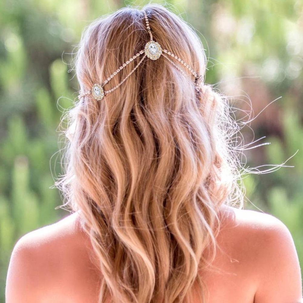 Rhinestone Crystal Vintage Headpiece Dainty Design Wedding Head Chain Wedding Ceremony