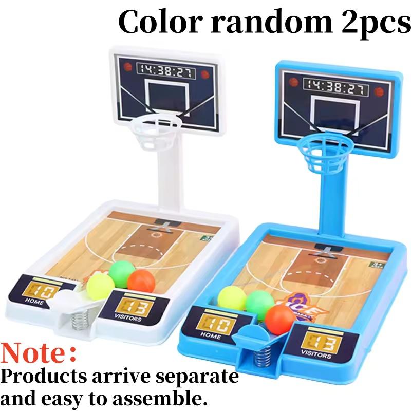 

2Pcs Mini Basketball Finger Shooting Machine Color Random Board Game Parent-child Interaction Desktop Games Party Kids Gift