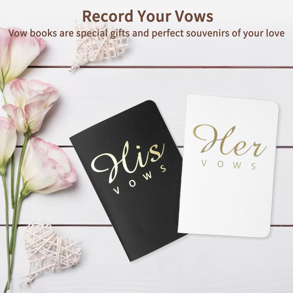 Elegant Hot Stamped Wedding Vows Notebook for Bride and Groom