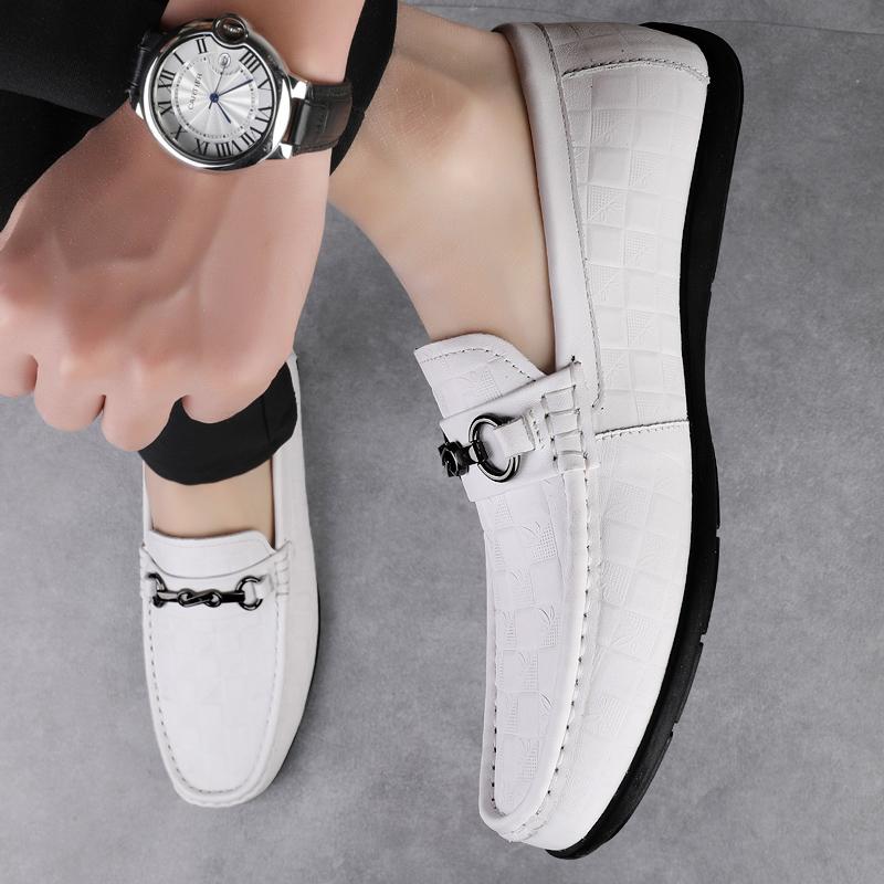 Fashion Designer Men Shoes New Loafers Men's Genuine Leather Slip-on Classic Leather Shoes Soft Sole Comfortable Moccasin Casual Shoes