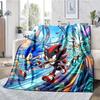 Sonic Theme Printed Blanket - Perfect for Couch, Bed, Travel & Outdoor Use | Machine Washable, Cozy & Durable.