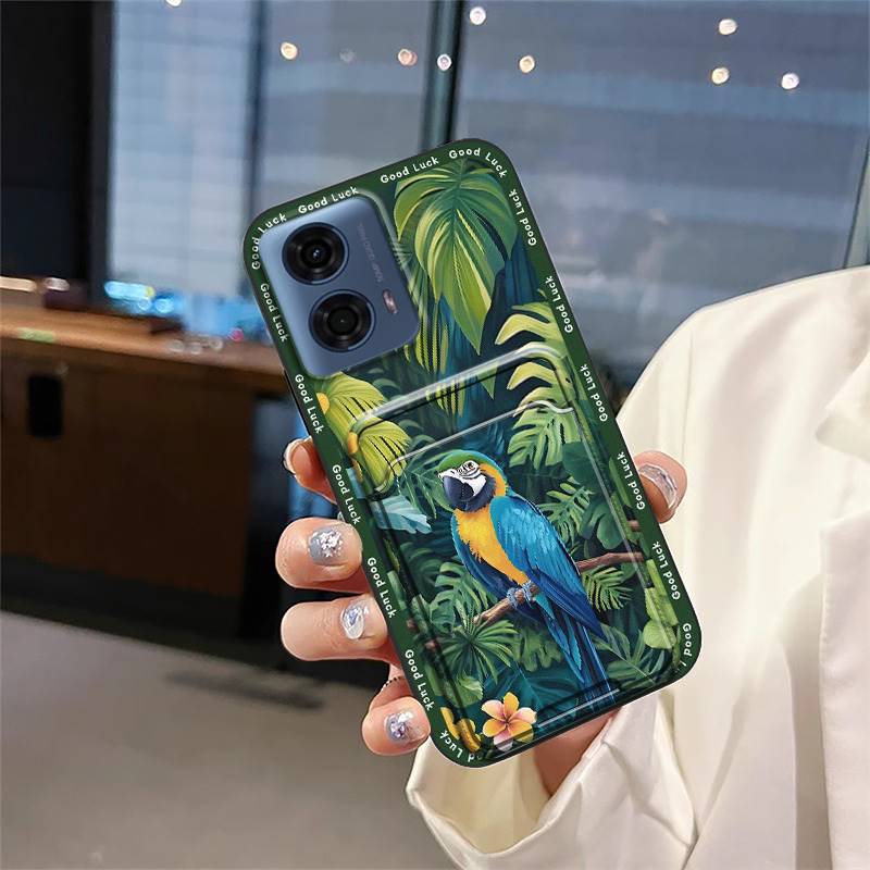 Cartoon Durable Phone Case For MOTO G24 Power Back Cover Card Bag Full Wrap TPU Soft Case Shockproof Anti-dust Silicone
