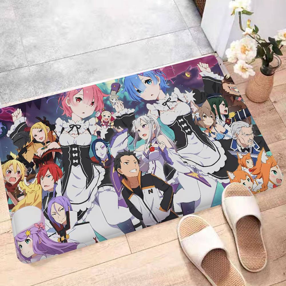 Anime RE ZERO Kitchen Mat Kids Room Bedroom Decoration Balcony Anti-Slip Doormat Living Room Alfombra