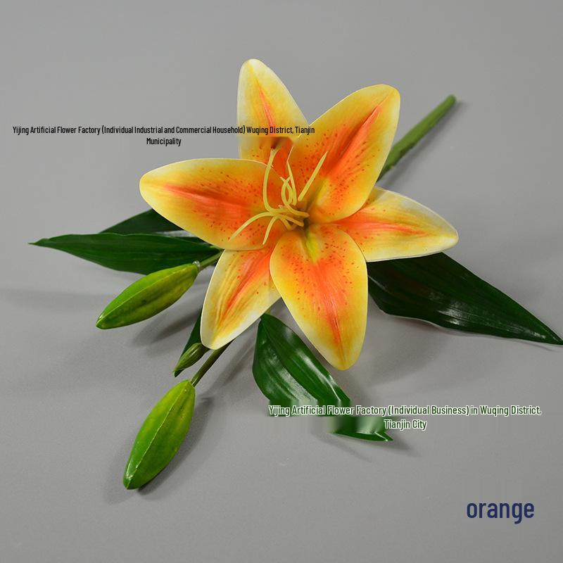 Lily Small 3D Printed Realistic Single Stem Perfume Flower for Wedding and Home Decoration