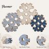 Winter Farmhouse Shelf Ornaments 3 Pcs Snowflake Wooden Signs, Rustic Table Decoration, Hollowed Out Crafts Block Sign for Christmas Tiered