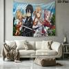 Sword Art Online Wall Tapestry Aesthetic Wall Hanging Printed Fabric Blanket Decorative Tapestries for Bedroom Living Room Home Decor