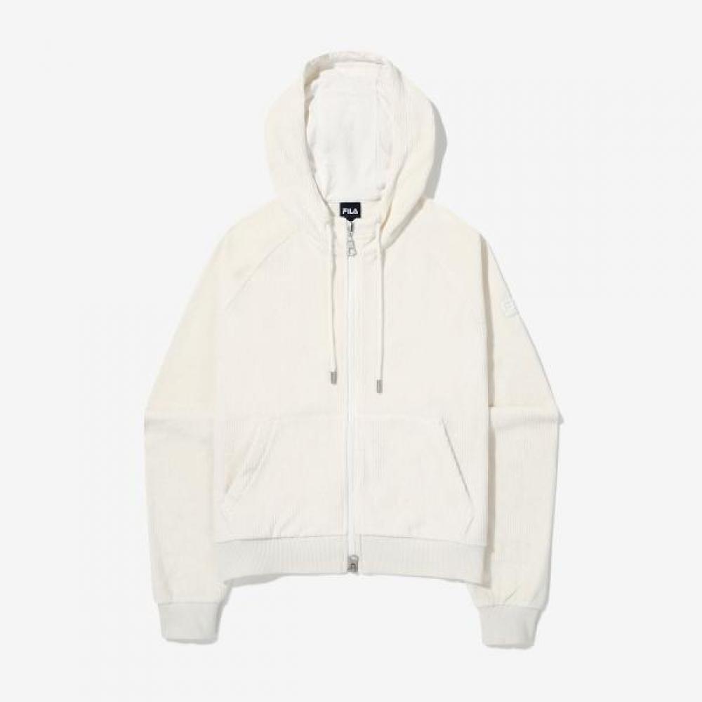 Fila Velour Hooded Zip Up CREAM/W85